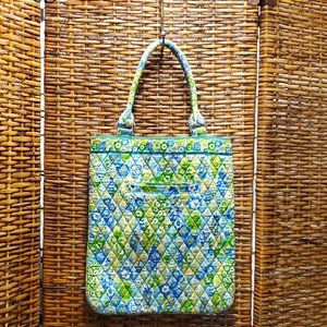Vera Bradley aqua, green, yellow, white tote bag
